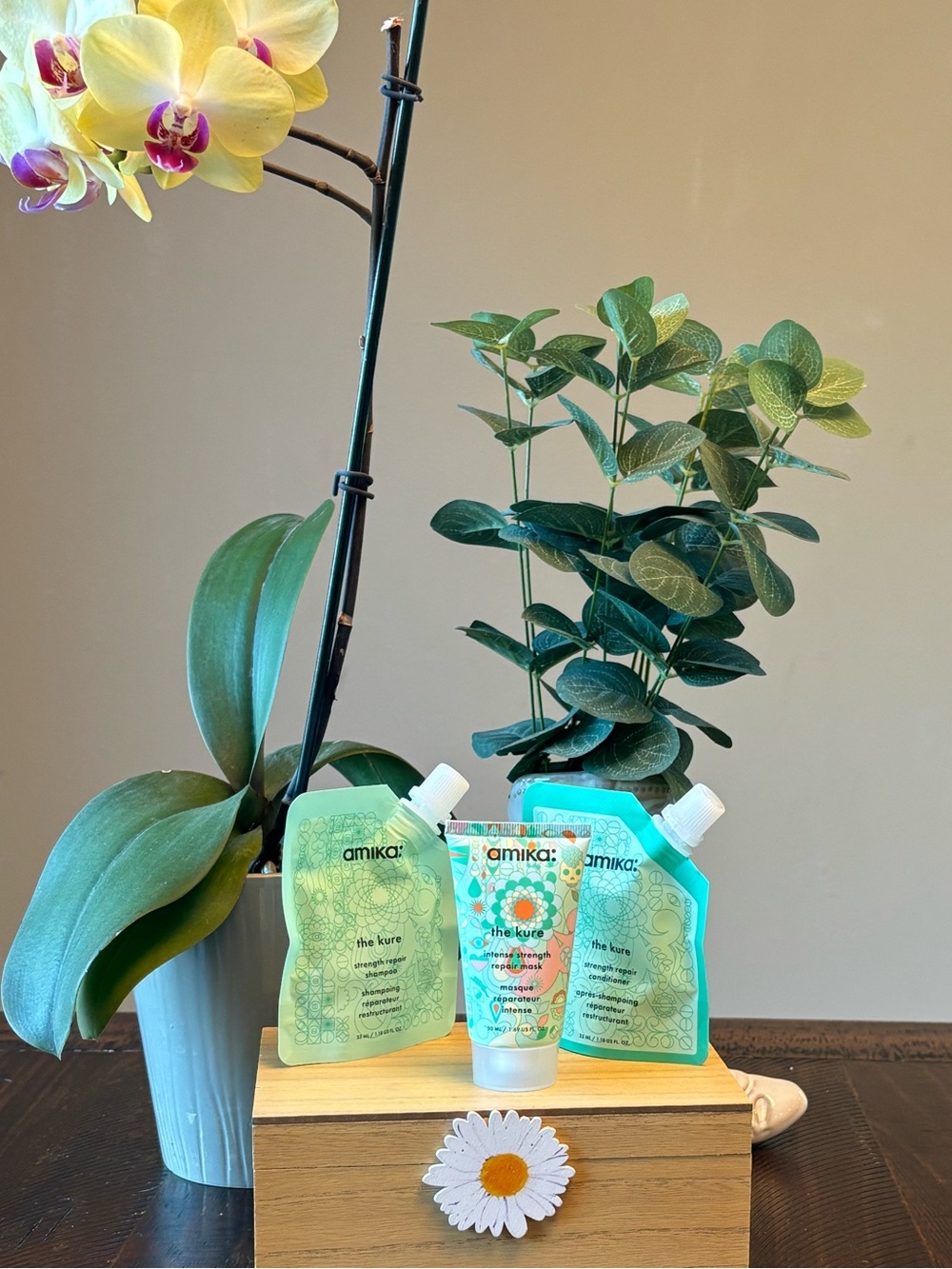 Amika The Kure, Shampoo, Conditioner, and Repair Mask Trio